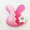 Resin Cabochons, No Hole Headwear & Costume Accessory, Animal Head with Acrylic Zircon 23x28mm, Sold by Bag