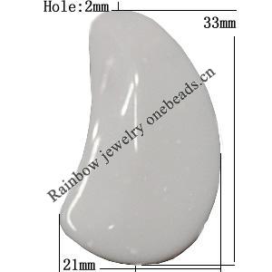 Imitate Jade Acrylic Beads, Moon 33x21mm Hole:2mm Sold by Bag