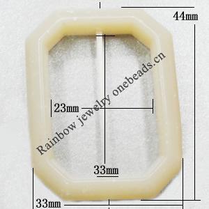 Imitate Jade Acrylic Beads, O:44x33mm I:33x23mm Hole:2mm Sold by Bag