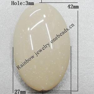 Imitate Jade Acrylic Beads, Oval 42x27x11mm Hole:3mm Sold by Bag