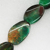 Gemstone beads, Agate(dyed), Flat Oval 38x20x6mm, sold per 16-inch strand