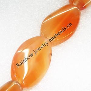 Gemstone beads, Agate(dyed), Flat Oval 39x22x7mm, sold per 16-inch strand