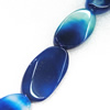 Gemstone beads, Agate(dyed), Flat Oval 39x20x6mm, sold per 16-inch strand