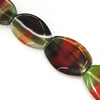 Gemstone beads, Agate(dyed), Flat Oval 35x25mm, sold per 16-inch strand