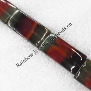 Gemstone beads, Agate(dyed), Rectangle 40x20mm, sold per 16-inch strand