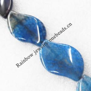 Gemstone beads, Agate(dyed), 39x25mm, sold per 16-inch strand