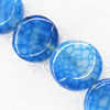 Gemstone beads, Agate(dyed), Flat Round 21x6mm, sold per 16-inch strand