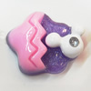 Resin Cabochons, No Hole Headwear & Costume Accessory, Flower with Acrylic Zircon 25x30mm, Sold by Bag