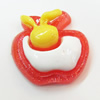 Resin Cabochons, No Hole Headwear & Costume Accessory, Fruit with Acrylic Zircon 25x30mm, Sold by Bag