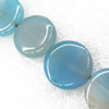 Gemstone beads, Agate(dyed), Flat Round 26x7mm, sold per 16-inch strand