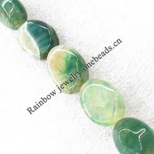 Gemstone beads, Agate(dyed), Flat Oval 19x14x6mm, sold per 16-inch strand