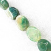 Gemstone beads, Agate(dyed), Flat Oval 19x14x6mm, sold per 16-inch strand