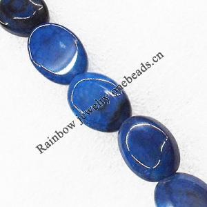 Gemstone beads, Agate(dyed), Flat Oval 19x14x6mm, sold per 16-inch strand