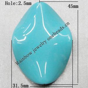  Solid Acrylic Beads, 45x31.5mm Hole:2.5mm Sold by Bag 