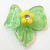 Resin Cabochons, No Hole Headwear & Costume Accessory, Bowknot with Acrylic Zircon 27x27mm, Sold by Bag