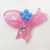 Resin Cabochons, No Hole Headwear & Costume Accessory, Knot with Acrylic Zircon 24x30mm, Sold by Bag