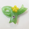 Resin Cabochons, No Hole Headwear & Costume Accessory, Knot with Acrylic Zircon 24x30mm, Sold by Bag