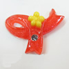 Resin Cabochons, No Hole Headwear & Costume Accessory, Knot with Acrylic Zircon 24x30mm, Sold by Bag