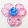 Resin Cabochons, No Hole Headwear & Costume Accessory, Flower with Acrylic Zircon 34x38mm, Sold by Bag