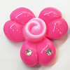 Resin Cabochons, No Hole Headwear & Costume Accessory, Flower with Acrylic Zircon 34x38mm, Sold by Bag