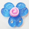 Resin Cabochons, No Hole Headwear & Costume Accessory, Flower with Acrylic Zircon 34x38mm, Sold by Bag