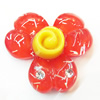 Resin Cabochons, No Hole Headwear & Costume Accessory, Flower with Acrylic Zircon 34x38mm, Sold by Bag