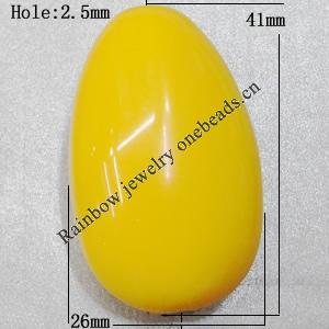  Solid Acrylic Beads, Teardrop 41x26x19mm Hole:2.5mm Sold by Bag 