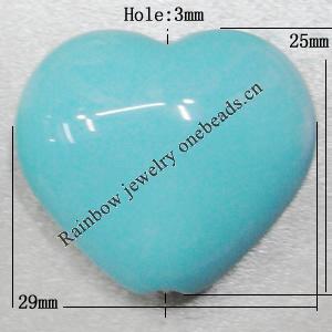  Solid Acrylic Beads, Heart 25x29mm Hole:3mm Sold by Bag 