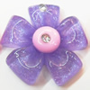 Resin Cabochons, No Hole Headwear & Costume Accessory, Flower with Acrylic Zircon 32mm, Sold by Bag