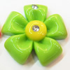 Resin Cabochons, No Hole Headwear & Costume Accessory, Flower with Acrylic Zircon 32mm, Sold by Bag