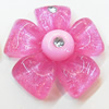 Resin Cabochons, No Hole Headwear & Costume Accessory, Flower with Acrylic Zircon 32mm, Sold by Bag