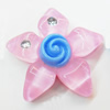 Resin Cabochons, No Hole Headwear & Costume Accessory, Flower with Acrylic Zircon 36mm, Sold by Bag