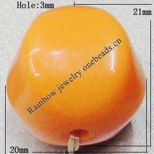  Solid Acrylic Beads, 21x20mm Hole:3mm Sold by Bag 