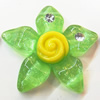 Resin Cabochons, No Hole Headwear & Costume Accessory, Flower with Acrylic Zircon 36mm, Sold by Bag