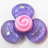 Resin Cabochons, No Hole Headwear & Costume Accessory, Flower with Acrylic Zircon 36mm, Sold by Bag