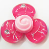 Resin Cabochons, No Hole Headwear & Costume Accessory, Flower with Acrylic Zircon 36mm, Sold by Bag