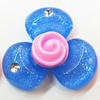 Resin Cabochons, No Hole Headwear & Costume Accessory, Flower with Acrylic Zircon 36mm, Sold by Bag