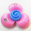 Resin Cabochons, No Hole Headwear & Costume Accessory, Flower with Acrylic Zircon 36mm, Sold by Bag