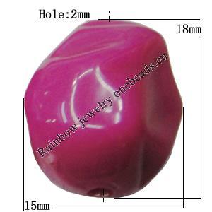  Solid Acrylic Beads, Nugget 18x15mm Hole:2mm Sold by Bag 