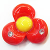 Resin Cabochons, No Hole Headwear & Costume Accessory, Flower with Acrylic Zircon 33mm, Sold by Bag