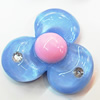 Resin Cabochons, No Hole Headwear & Costume Accessory, Flower with Acrylic Zircon 33mm, Sold by Bag