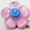 Resin Cabochons, No Hole Headwear & Costume Accessory, Flower with Acrylic Zircon 36mm, Sold by Bag