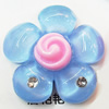 Resin Cabochons, No Hole Headwear & Costume Accessory, Flower with Acrylic Zircon 36mm, Sold by Bag
