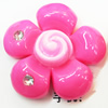 Resin Cabochons, No Hole Headwear & Costume Accessory, Flower with Acrylic Zircon 36mm, Sold by Bag