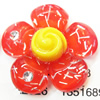 Resin Cabochons, No Hole Headwear & Costume Accessory, Flower with Acrylic Zircon 36mm, Sold by Bag