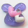 Resin Cabochons, No Hole Headwear & Costume Accessory, Animal Head with Acrylic Zircon 28x22mm, Sold by Bag