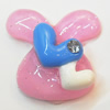 Resin Cabochons, No Hole Headwear & Costume Accessory, Animal Head with Acrylic Zircon 28x22mm, Sold by Bag