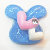 Resin Cabochons, No Hole Headwear & Costume Accessory, Animal Head with Acrylic Zircon 28x22mm, Sold by Bag