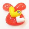 Resin Cabochons, No Hole Headwear & Costume Accessory, Animal Head with Acrylic Zircon 28x22mm, Sold by Bag