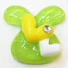 Resin Cabochons, No Hole Headwear & Costume Accessory, Animal Head with Acrylic Zircon 28x22mm, Sold by Bag